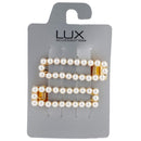 LUX ACCESSORIES White Pearl Rectangle Goldtone Hair Clip Bridal Bobby Pin Barrette LUX ACCESSORIES