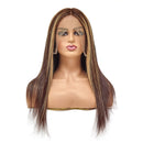 13x4 Blonde Lace Front Wigs Human Hair Pre Plucked Bleached Knots for Black Women Glueless Remy Brazilian HD Transparent Ombre Highlight Straight Lace Front Human Hair Wigs 150% Density(20 Inch, 4/27) TEMAN