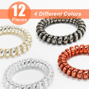 12 Pcs Spiral Hair Ties, TailaiMei No Crease Coil Hair Ties, Phone Cord Hair Ties for Thick Hair - Women Ponytail Holder Elastics(2.17 in, 4 Color) TailaiMei Store