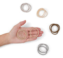 Heliums Skinny 6mm Medium Hold Soft Nylon Fabric Seamless Ponytail Holders - 18 Hair Ties … (White) Heliums