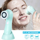 Gackoko Facial Cleansing Brush- Latest advanced cleasing Technology & 3 Brush Heads-USB Rechargeable Electric Rotating Face- IPX6 Waterproof-Advanced Face Spa System for Exfoliating Deep clease (Blue) Gackoko