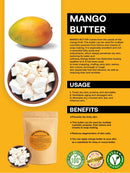 Aroma Depot 2 lb / 32 oz Raw Mango Butter Unrefined 100% Natural Pure Great for Skin, Body, Hair Care. DYI Body Butter, Lotions, Creams Reduces Fine Lines, Wrinkles, used for eczema psoriasis Aroma Depot