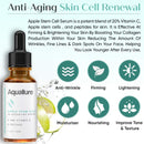 Aquallure Antioxidant Rescue Cream and NEW! Aquallure Apple Stem Cell Rejuvenating Serum - Anti Aging 2 Step BUNDLE - Moisturizing Peptides, Hyaluronic Acid, Vitamin C 20% - (1 oz each) Aquallure