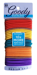 Goody WoMens Ouchless Braided Elastics, Rio Jewel, 30 Count (Festival Primary) GOODY