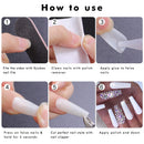 Coffin Nails Long Fake Nails - Natural Acrylic Nails Coffin Shaped Ballerina Nails Tips Ejiubas 500PCS Full Cover False Nail 4PCS Nail Glues 1PC Nail File With Case for Nail Salons and DIY Nail Art Ejiubas