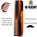 Kent A FOT Limited Edition Handmade Pocket Comb for Men, All Fine Tooth Hair Comb Straightener for Everyday Grooming Styling Hair, Beard and Mustache, Saw Cut and Hand Polished, Made in England KENT