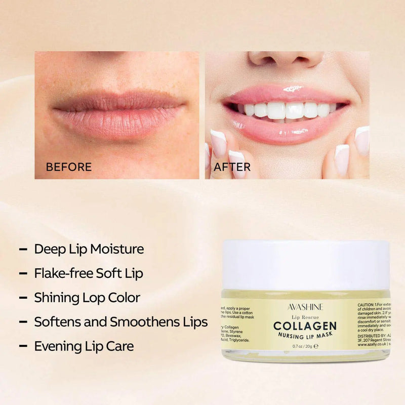 Avashine Lip Sleep Mask with Collagen Peptide, lip mask for dry lips, a Lip Moisturizer for Lip Care and Lip Treatment Avashine