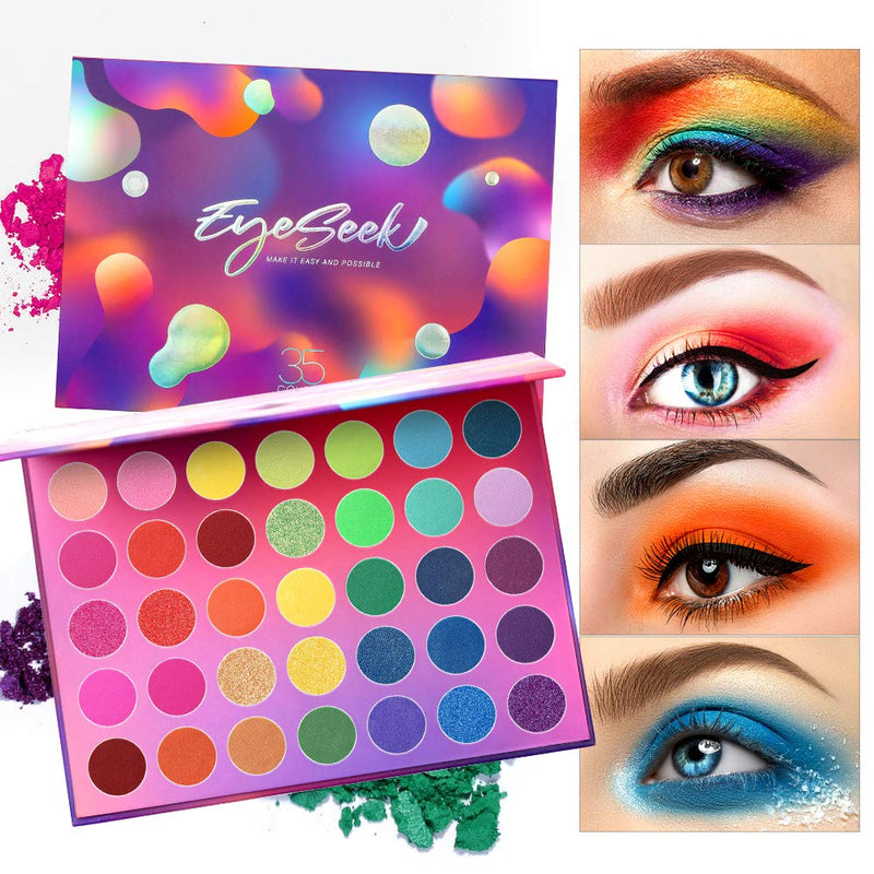 EYESEEK Colorful Eyeshadow Palette High Pigmented Makeup Palette Matte And Shimmer Glitter Eyeshadow Waterproof Long Lasting Eye Shadow Palette EYESEEK