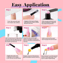 Beetles Poly Nail Extension Gel Kit, Kawaii 6 Colors Builder Extension Gel with Slip Solution Kawaii Charms, Pastel Pink Milky White Blue Purple All In One Poly Nail Enhancement Manicure Kit Easy DIY beetles Gel Polish Store