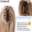 S-noilite Claw/Jaw in Ponytail Extension Human Hair Balayage Ponytail Hair Piece Clip in Pony Tail Hair 100% Real Human Hair One Piece Straight 16 Inch (