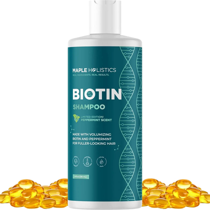 Volumizing Biotin Shampoo for Thinning Hair - Thin Hair Shampoo with Peppermint Argan and Essential Oils for Hair Care - Vegan Sulfate Free Shampoo for Damaged Dry Hair Paraben and Cruelty Free (Mint) Infinity Warehouse