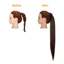 28 Inch Ponytail Extension Long Straight Wrap Around Clip in Synthetic Fiber Hair for Women medium brown KOODER