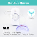 GLO Science So Brilliant Tooth Whitener Set – Fast, Sensitivity Free Teeth Whitening Technology – Includes Warming Mouthpiece with LED Light, 6% Hydrogen Peroxide Gel Pods, Lip Balm, & Travel Case Infinity Warehouse