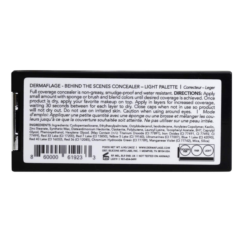 Full Coverage Concealer Palette, Waterproof Concealer Cream, 3 Colors + Brush, by Dermaflage Dermaflage