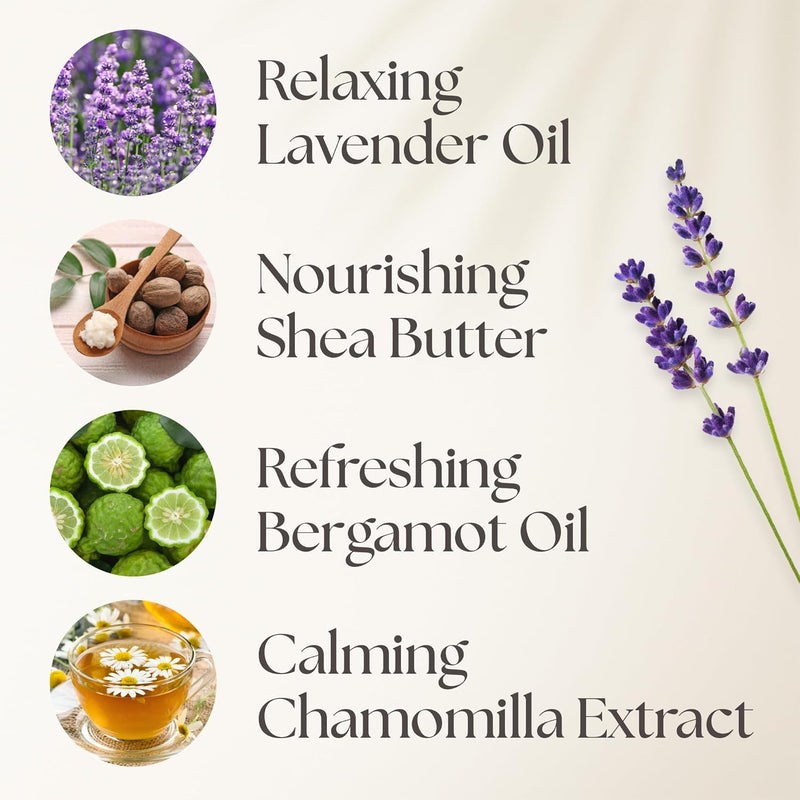 Nurture by Nature RELAX & CALM Spa Kit - Birthday Gifts for Women - Spa Gift Baskets For Women, 6-in-1 Self Care Kit, Bath Sets Gift - Lavender Pillow Mist, Bath Salts, Body Scrub, Bath Bomb Infinity Warehouse