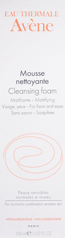 Eau Thermale Avene Cleansing Foam, Soap Free Foaming Face Wash For Oily, Sensitive Skin, 5 oz. Eau Thermale Avène