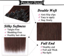 S-noilite Clip in Human Hair Extensions 100% Real Remy Thick True Double Weft Full Head 8 Pieces 18 clips Straight silky (14 inch - 120g,Medium Brown (