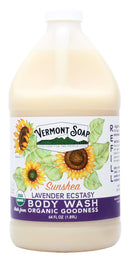 Vermont Soap Body Wash, Natural Body Wash with Shea Butter, Mild Gel Body Wash for Moisturizing and Soothing Skin, Fragrance Free Body Wash for Women & Men (Lavender Ecstasy, 64oz) VERMONT SOAP