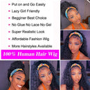 Headband Wig for Black Women Machine Made Human Hair Wigs Bob Deep Wave Human Hair Wigs 150% Density Brazilian Virgin Headband Short Headband Bob Wigs YISEA Store