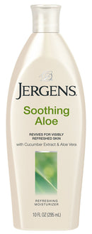Jergens Soothing Aloe Refreshing Body Lotion, Aloe Vera Body and Hand Moisturizer, 10 Ounces, Illuminating Hydralucence Blend, with Cucumber Extract, Dermatologist Tested Jergens