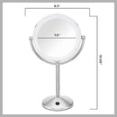 Conair Reflections Double-Sided LED Lighted Vanity Makeup Mirror, 1x/10x magnification, Polished Chrome finish Conair