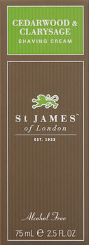 St. James of London Cedarwood & Clarysage Shave Cream Tube, 2.6oz St James of London