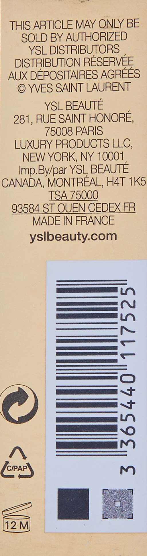 Yves Saint Laurent Rouge Pur Couture Vernis A Levres Glossy Stain Lip Gloss, No. 8 Orange De Chine, 0.2 Ounce C-YS-580-45 Yves Saint Laurent