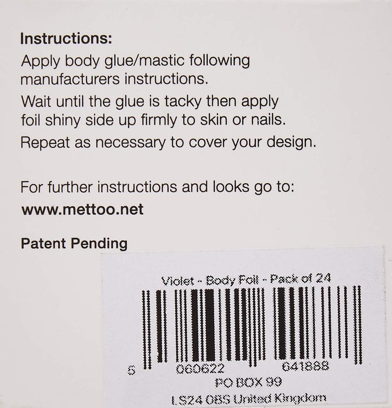Mettoo Violet Body Foil, 24 Count Mettoo