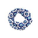 Ambesonne Evil Eye Headband, Symmetrical Pattern All Seeing Eye Superstitious Turkish Ethnic, Elastic and Soft Women's Bandana for Sports and Everyday Use, Blue White Ambesonne