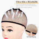 Wig Caps,MORGLES 6pcs Mesh Net Wig Caps Weaving Hair Net for Wig Close End Fishnet Wig Cap(Black) MORGLES
