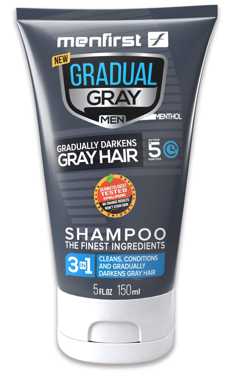 MENFIRST Gradual Gray 3-in-1 Hair Darkening Shampoo and Conditioner for Men, Gradually Reduce Grey and White Hair Color for Natural Looking Results MENFIRST
