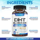 DHT Blocker Hair Growth Support Supplement - Supports Healthy Hair Growth - Helps Support Healthy Thicker Stronger Hair - With High Potency Biotin and Saw Palmetto - For Men And Women - w/ Travel Box Restoriden