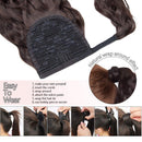 Curly Ponytail Extensions Corn Wave Pony Tails Wavy Ponytails Hair Piece With Magic Paste Fluffy Brazilian Virgin Black Ponytail Hair Clip In Pony Hair For Black Women 20"