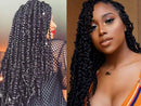 Toyotress Passion Twist Hair - 18 Inch 7packs Natural Black Water Wave Crochet Braids Synthetic Braiding Hair Extensions (18 Inch 7Packs, 1B) Glinda