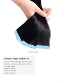 ROSEBUD Tape in Hair Extensions REMY Human Hair, Secure Skin Weft Hair Extensions Seamless 40g/Pack 20Pcs 14 Inch Rose bud