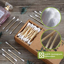 Bamboo Cotton Swabs 200ct | Wooden Cotton Swab | Double Tipped Ear Sticks | Recyclable & Biodegradable cotton buds for Ears | Plastic Free Makeup Swab Coralov-E.X.T