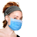 Hanna Roberts Headband with Buttons for Face Masks and Covers, Stretchy and Elastic (Grey) Hanna Roberts
