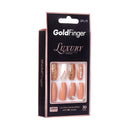 Kiss Gold Finger Luxury Nail Lavishly Handcrafted with 3D Jewels 30 Design Nails / Pink Gel Glue 2ml / Manicure Stick Included (GFL15) KISS