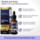 Methylene Blue Pharmaceutical Grade 99.99% with Dropper, USP Grade Quality Drops, No Formaldehyde, Made in USA (1% 50ml Bottle) Infinity Warehouse
