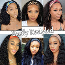 Headband Wig for Black Women Machine Made Human Hair Wigs Bob Deep Wave Human Hair Wigs 150% Density Brazilian Virgin Headband Short Headband Bob Wigs YISEA Store