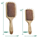 Giorgio Wooden Bristle Paddle Hairbrush, Large Detangling Cushion Brush for Thick Curly or Long Hair, Anti Static, Reduce Frizz and Massage Scalp, Detangler Hair Brush for Women Men and Kids GIORGIO