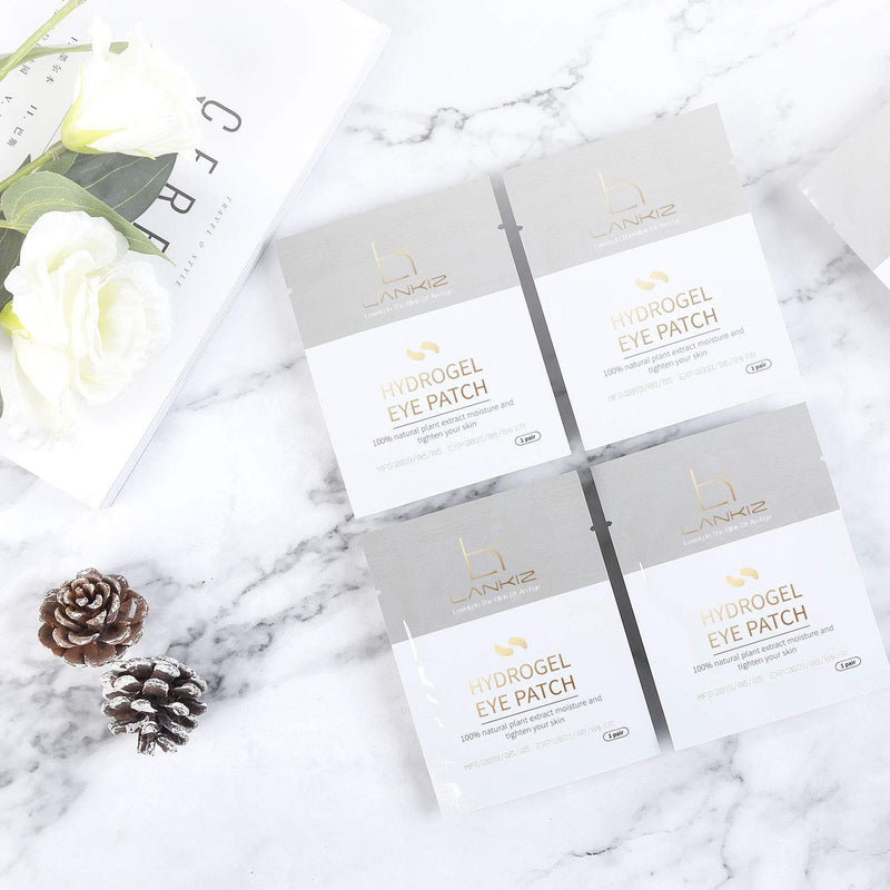 LANKIZ Eye Pads for Lash Extensions Under Eye Gel Pads for Eyelash Extensions Lint Free Hydrogel Eye Patches Eyelash Extension Supplies 100 pairs LANKIZ