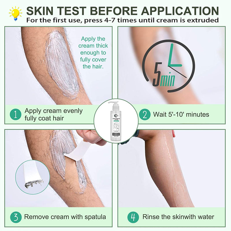 Hair Removal Cream, Painless Natural Depilatory Cream for Men and Women, Non-Irritating for Sensitive Skin. For Bikini and Intimate Area, Genitals, Arms, Legs, Underarms, Chest, 5.07 fl oz Grocerism