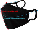 WITHMOONS 3PCS Cotton Face Mouth Mask Cool Mesh Cloth 3 Layers Facial Reusable Washable Nose Bridge Wire Black for Women Men WITHMOONS Store