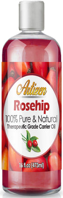 16oz Rosehip Oil by Artizen (100% Pure & Natural) - Cold Pressed & Harvested From Fresh Roses Bushes & Rose Seed - Rose Hip Oil is Perfect for Your Skin, Face, Nails, & Hands Artizen