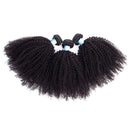 BLY 7A Mongolian Afro Kinky Curly Human Hair 3 Bundles 18 20 22 Inch Unprocessed Hair Weave Weft Big Hair for African American Women Natural Color BLY Store