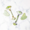 Jade Roller and Gua Sha Set - 100% Natural Jade Stone Face Roller, Dual Sided Massage Roller Stimulates Blood Flow, Relieves Stress, Reduces Signs of Aging, Travel Pouch Included, Gift Box ZEN + ORIGIN