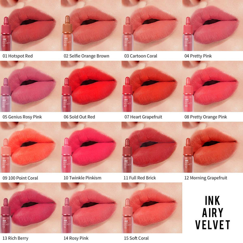 Peripera Ink Airy Velvet (0.14 fl oz, 15 Soft Coral) Peripera Store