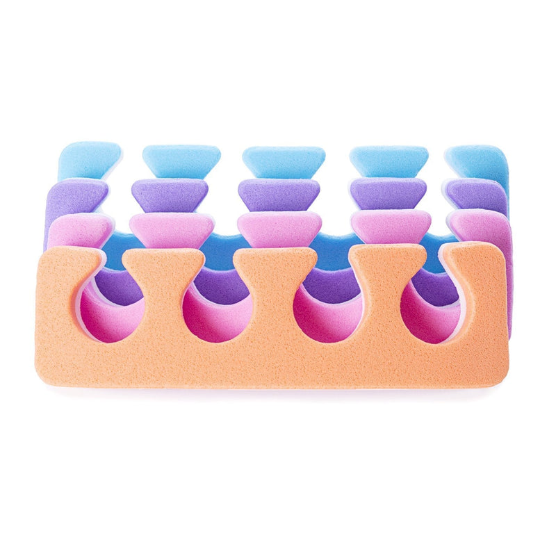 Toe Separators - Soft Two Tone Toe Spacers - Great Toe Cushions - Apply Nail Polish During Pedicure & Other Uses - Iridesi - 12 Pack Iridesi
