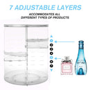 sanipoe 360 Spinning Makeup Organizer, Lazy Susan Rack Cosmetic Carousel Storage Shelf, Great for Countertop and Bathroom, Clear sanipoe